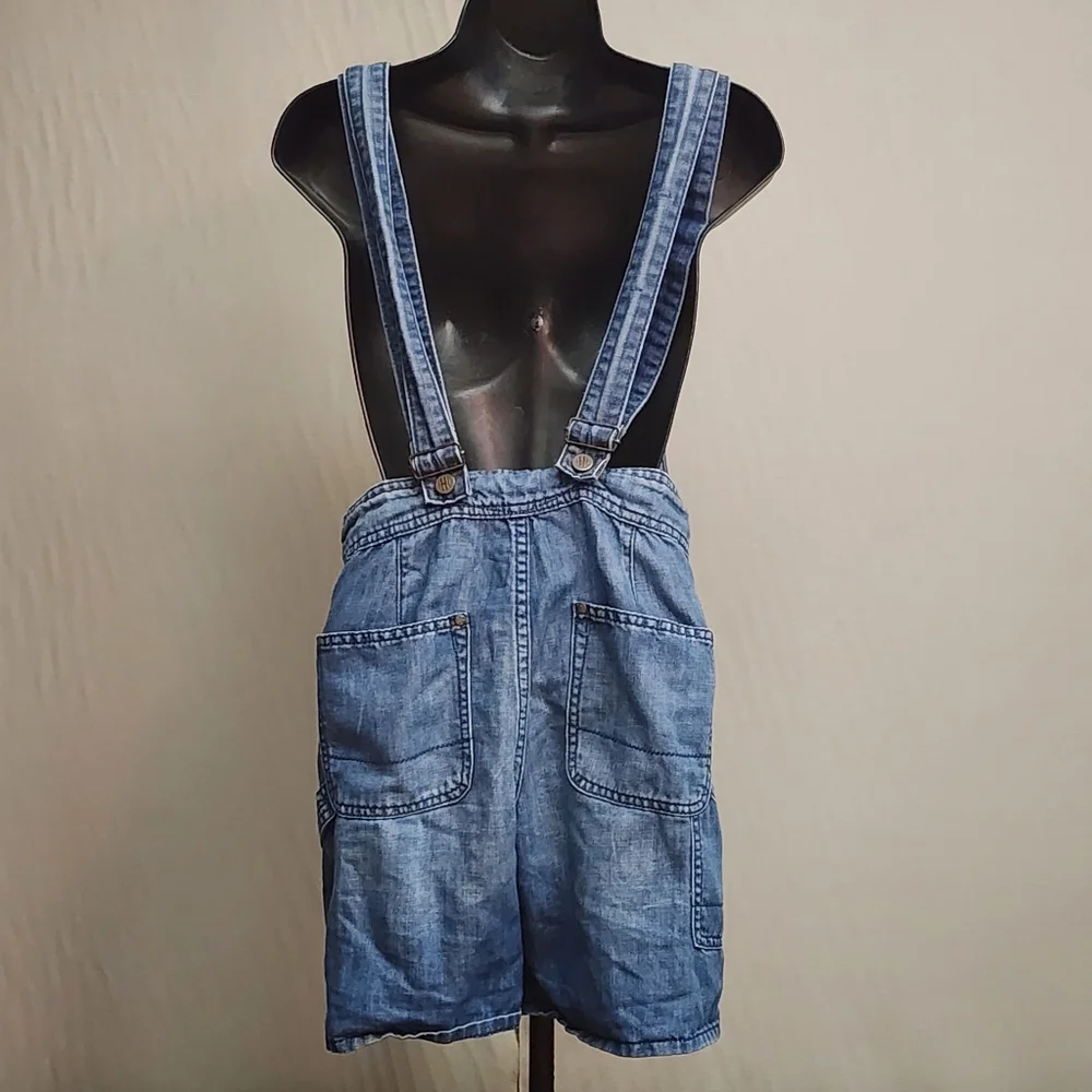 ANTHROPOLOGIE - HOLDING HORSES Denim (Cotton/Linen) Romper/Overalls, Size 29 - Picture 2 of 5